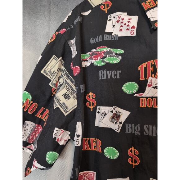 Blue water Men's Card Game Button Down Shirt Size Large(223) - Picture 3 of 8